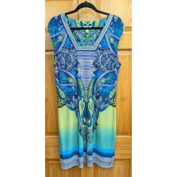 Dress Barn Other - Dress Barn Size 16 Sleeveless Stretch Pullover Dress Sheath Square Neck